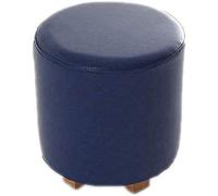 DGDHHSFJDJ Grande sgabello rotondo imbottito - Panca portascarpe con gambe in legno e seduta multifunzione - Elegante pouf a colonna blu per l'arredamento della casa
