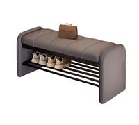 DGDHHSFJDJ Modern 2-in-1 Upholstered Entryway Shoe Bench & Shoes Changing Stool, Shoe Rack with Shelf with 2 Tier Storage Space for End of Bed, Entryway, Bedroom, Living Room(Gray,60cm/23.62in)