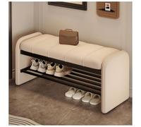 DGDHHSFJDJ Modern 2-in-1 Upholstered Entryway Shoe Bench & Shoes Changing Stool, Shoe Rack with Shelf with 2 Tier Storage Space for End of Bed, Entryway, Bedroom, Living Room(Beige,60cm/23.62in)