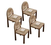 DGDHHSFJDJ Modern Casual Mid-Century Chair, With Minimalist Backrest And Sturdy Solid Wood Legs, Suitable Kitchen & Dining Room Farmhouse Cafe(Brown,4PCS)