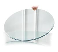 DGDHHSFJDJ Piano del tavolo rotondo in vetro temperato per esterni, patio e cucina - 40 cm 50 cm 60 cm 70 cm 80 cm - Bordo arrotondato trasparente ideale per tavoli da pranzo e da caffè