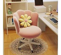 DGDHHSFJDJ Poltrona da toeletta per camera da letto, moderna sedia da ufficio con ruote, adatta per ufficio, camera da letto, scrivania da toeletta/Rosa / 45x48x85cm