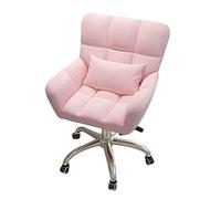 DGDHHSFJDJ Poltrona da trucco rosa da ufficio, modello B con schienale medio, sedia a doppio uso per la camera da letto. Lo schienale ad arco si adatta perfettamente sia all'ufficio che al trucco/Ros