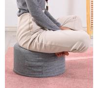 DGDHHSFJDJ Pouf rotondo portatile in lino - Cuscino da pavimento versatile con maniglia, poggiapiedi ideale per la cameretta dei bambini, il soggiorno e il cuscino per finestra a bovindo