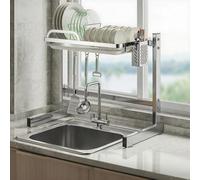 DGDHHSFJDJ Scolapiatti a doppio strato in acciaio inossidabile 304 per lavello, scolapiatti resistente ed elegante