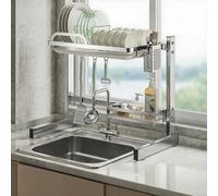 DGDHHSFJDJ Scolapiatti a doppio strato in acciaio inossidabile 304 per lavello, scolapiatti resistente ed elegante