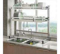 DGDHHSFJDJ Scolapiatti a doppio strato in acciaio inossidabile 304 per lavello, scolapiatti resistente ed elegante