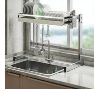 DGDHHSFJDJ Scolapiatti a doppio strato in acciaio inossidabile 304 per lavello, scolapiatti resistente ed elegante