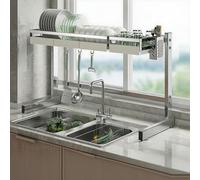 DGDHHSFJDJ Scolapiatti a doppio strato in acciaio inossidabile 304 per lavello, scolapiatti resistente ed elegante