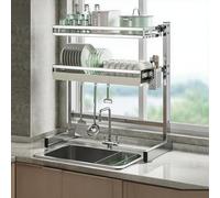 DGDHHSFJDJ Scolapiatti a doppio strato in acciaio inossidabile 304 per lavello, scolapiatti resistente ed elegante