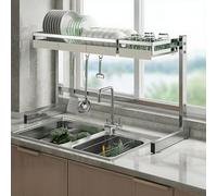 DGDHHSFJDJ Scolapiatti a doppio strato in acciaio inossidabile 304 per lavello, scolapiatti resistente ed elegante