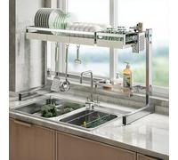 DGDHHSFJDJ Scolapiatti a doppio strato in acciaio inossidabile 304 per lavello, scolapiatti resistente ed elegante