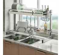 DGDHHSFJDJ Scolapiatti a doppio strato in acciaio inossidabile 304 per lavello, scolapiatti resistente ed elegante