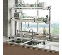 DGDHHSFJDJ Scolapiatti a doppio strato in acciaio inossidabile 304 per lavello, scolapiatti resistente ed elegante