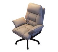 DGDHHSFJDJ Sedia da scrivania reclinabile ergonomica con seduta imbottita morbida, altezza regolabile e ruote, comoda sedia da studio per computer e relax, beige.