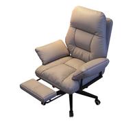 DGDHHSFJDJ Sedia da scrivania reclinabile ergonomica con seduta imbottita morbida, altezza regolabile e ruote, comoda sedia da studio per computer e relax, beige.