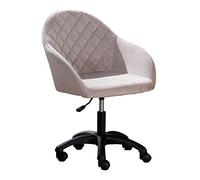 DGDHHSFJDJ Sedia da ufficio girevole a 360°, altezza regolabile da 42 a 52 cm, schienale medio. Il design imbottito offre un supporto confortevole, adatto a lunghe ore di lavoro/Giallo