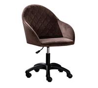 DGDHHSFJDJ Sedia da ufficio girevole a 360°, altezza regolabile da 42 a 52 cm, schienale medio. Il design imbottito offre un supporto confortevole, adatto a lunghe ore di lavoro/Giallo