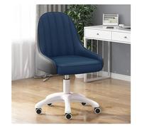DGDHHSFJDJ Sedia da ufficio girevole a 360° in similpelle con ruote, moderna e confortevole, imbottita. Adatta per un lavoro efficiente o come elegante poltrona da toeletta/verde / 42-52 cm