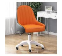 DGDHHSFJDJ Sedia da ufficio girevole a 360° in similpelle con ruote, moderna e confortevole, imbottita. Adatta per un lavoro efficiente o come elegante poltrona da toeletta/verde / 42-52 cm