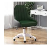 DGDHHSFJDJ Sedia da ufficio girevole a 360° in similpelle con ruote, moderna e confortevole, imbottita. Adatta per un lavoro efficiente o come elegante poltrona da toeletta/verde / 42-52 cm