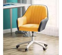 DGDHHSFJDJ Sedia da ufficio girevole multifunzionale, altezza regolabile da 42 a 52 cm, con braccioli. Base girevole con comoda imbottitura, adatta per lunghe ore di lavoro/Blu-Grigio