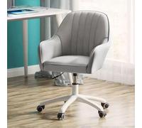 DGDHHSFJDJ Sedia da ufficio girevole multifunzionale, altezza regolabile da 42 a 52 cm, con braccioli. Base girevole con comoda imbottitura, adatta per lunghe ore di lavoro/Blu-Grigio