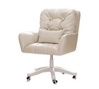 DGDHHSFJDJ Sedia da ufficio per il trucco in similpelle, altezza fissa di 45 cm, rotazione a 360°. L'elegante schienale si adatta perfettamente sia alle esigenze di trucco che di lavoro al computer/G