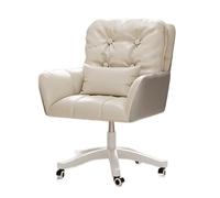 DGDHHSFJDJ Sedia da ufficio per il trucco in similpelle, altezza fissa di 45 cm, rotazione a 360°. L'elegante schienale si adatta perfettamente sia alle esigenze di trucco che di lavoro al computer/G