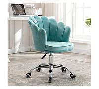 DGDHHSFJDJ Sedia da ufficio regolabile, con escursione di 42-50 cm, con base girevole imbottita. Design con ruote per una facile mobilità, ideale sia per il trucco che per l'ufficio/Blu