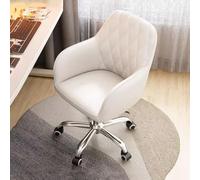 DGDHHSFJDJ Sedia girevole da ufficio moderna in similpelle con schienale medio, altezza regolabile 80-88 cm, dotata di ruote silenziose, adatta per l'ufficio domestico o lo studio/Blu