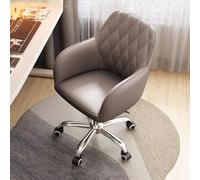 DGDHHSFJDJ Sedia girevole da ufficio moderna in similpelle con schienale medio, altezza regolabile 80-88 cm, dotata di ruote silenziose, adatta per l'ufficio domestico o lo studio/Blu