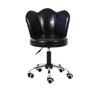 DGDHHSFJDJ Sedia girevole da ufficio, sgabello da bar, sgabelli da bar girevoli, sedia da computer con supporto per la schiena, in similpelle, con ruote regolabili, nero, 42-53 cm