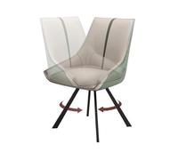 DGDHHSFJDJ Set di 4 sedie da pranzo girevoli moderne grigie, ergonomiche, imbottite, in similpelle, con schienale alto, struttura in metallo antigraffio, eleganti mobili da cucina e sala da pranzo.