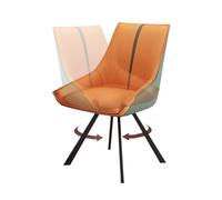 DGDHHSFJDJ Set di 4 sedie da pranzo girevoli moderne grigie, ergonomiche, imbottite, in similpelle, con schienale alto, struttura in metallo antigraffio, eleganti mobili da cucina e sala da pranzo.