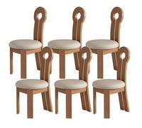 DGDHHSFJDJ Set di sedie da pranzo imbottite in stile moderno di metà secolo: sedie laterali in legno massello con comodi cuscini rotondi, disponibili in 2, 4 o 6 pezzi per cucina e sala da pranzo.