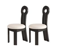 DGDHHSFJDJ Set di sedie da pranzo imbottite in stile moderno di metà secolo: sedie laterali in legno massello con comodi cuscini rotondi, disponibili in 2, 4 o 6 pezzi per cucina e sala da pranzo.