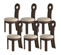 DGDHHSFJDJ Set di sedie da pranzo imbottite in stile moderno di metà secolo: sedie laterali in legno massello con comodi cuscini rotondi, disponibili in 2, 4 o 6 pezzi per cucina e sala da pranzo.