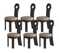 DGDHHSFJDJ Set di sedie da pranzo imbottite in stile moderno di metà secolo: sedie laterali in legno massello con comodi cuscini rotondi, disponibili in 2, 4 o 6 pezzi per cucina e sala da pranzo.