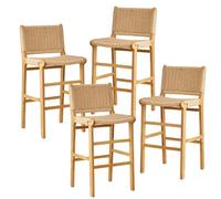 DGDHHSFJDJ Set di sgabelli da bar moderni da 1/2/4, sedie da bar for la colazione con schienali e gambe in legno, for cucina, bar, pub, ristorante(4PCS Wood color,60cm/23.62in)