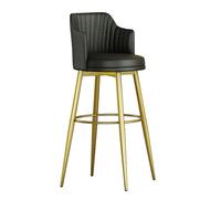 DGDHHSFJDJ Sgabelli da bar girevoli in similpelle con schienale e poggiapiedi - Sgabelli alti da bancone for isola cucina, bar di casa, angolo colazione(Gold-Black,75cm/29.5in)