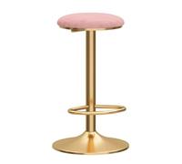 DGDHHSFJDJ Sgabelli da bar regolabili da 25,6″-31,5″, altezza del bancone in velluto con gambe in metallo e poggiapiedi, for sala da pranzo e soggiorno(Gold+Pink)