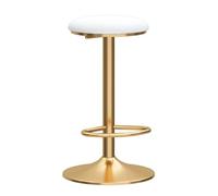 DGDHHSFJDJ Sgabelli da bar regolabili da 25,6″-31,5″, altezza del bancone in velluto con gambe in metallo e poggiapiedi, for sala da pranzo e soggiorno(Gold+White)
