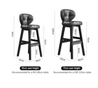 DGDHHSFJDJ Sgabelli da bar, sgabelli da bar in similpelle, sedie da pranzo moderne con schienale e gambe in legno, for isola cucina, pub e sala da pranzo(Wood-Green,75cm/29.5in)