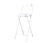 DGDHHSFJDJ Sgabello da bar pieghevole imbottito in similpelle bianca con schienale - Sedia alta portatile per cucine, negozi e feste, design a chitarra, altezza seduta 55 cm/21,6 pollici