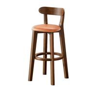 DGDHHSFJDJ Sgabello da bar, sgabelli da bar imbottiti in stile moderno di metà secolo con gambe e schienale in legno, ideali for banconi, bar domestici e isole da cucina(Orange)