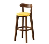 DGDHHSFJDJ Sgabello da bar, sgabelli da bar imbottiti in stile moderno di metà secolo con gambe e schienale in legno, ideali for banconi, bar domestici e isole da cucina(Yellow)