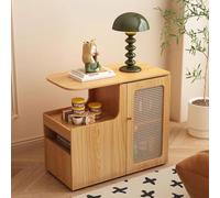 DGDHHSFJDJ Tavolino girevole mobile - Tavolino da caffè con ruote a 360° e contenitore, utilizzabile anche come comodino o carrello bar. Perfetto per soggiorni e camere da letto.