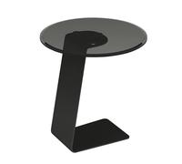 DGDHHSFJDJ Tavolino laterale in vetro a forma di C, moderno, piccolo, per divano e poltrona, ideale per soggiorno e camera da letto, elegante comodino.