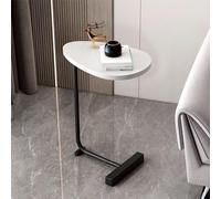 DGDHHSFJDJ Tavolino pieghevole a forma di C, moderno supporto per laptop, comodino, tavolo da divano con gambe in metallo, perfetto per piccoli spazi e ufficio domestico.